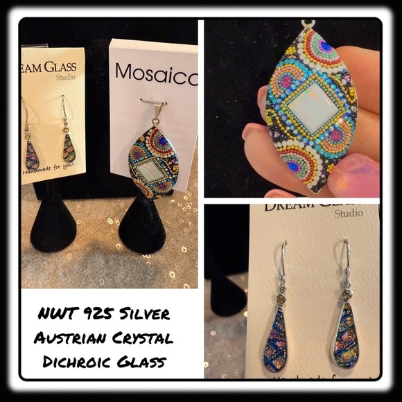 Mosaico Jewelry - NWT Mosaico Austrian Crystal Dichroic Glass necklace & earrings 💕💕 new line! 💕💕